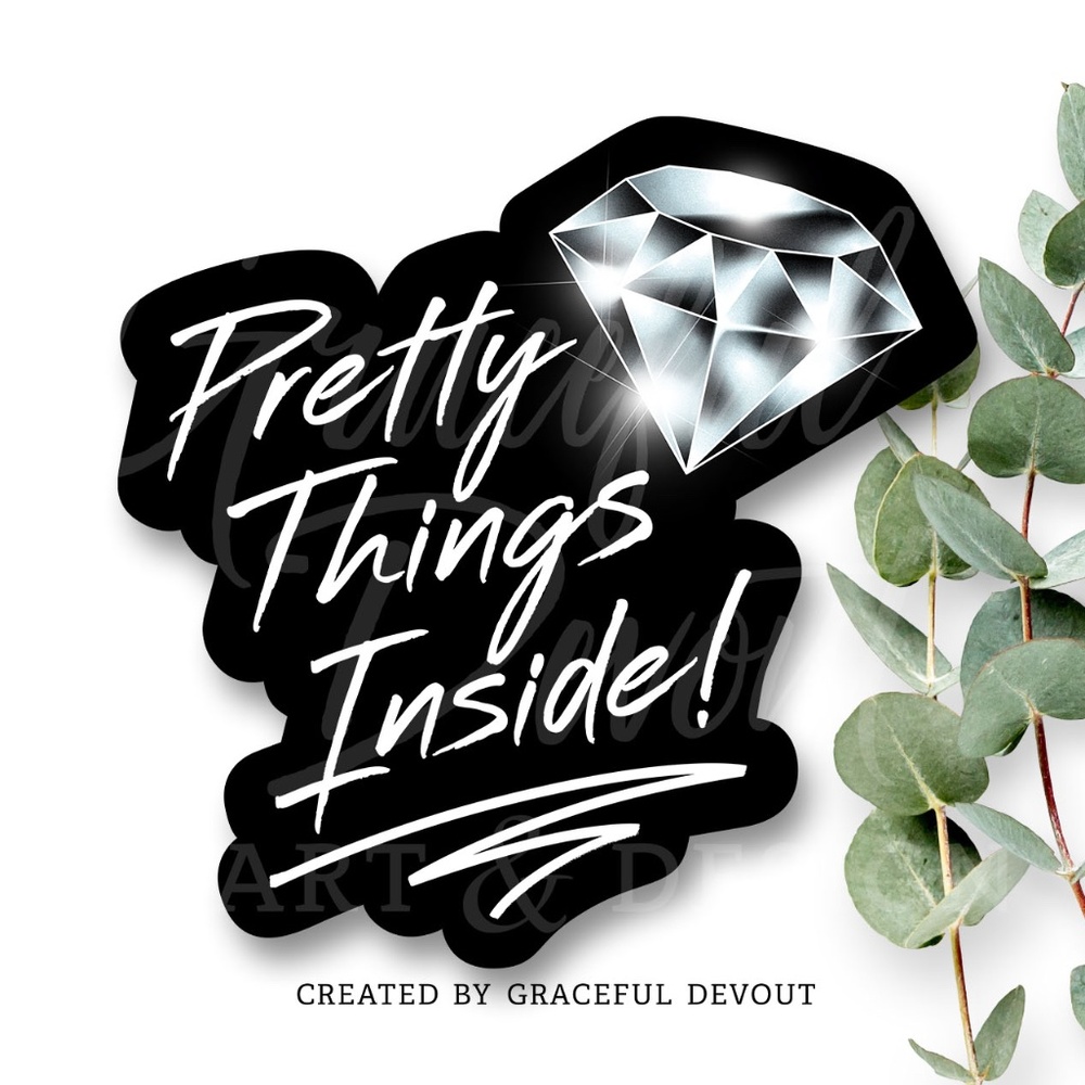 Pretty Things Inside! - 2" (inches)  (48ct.) Stickers